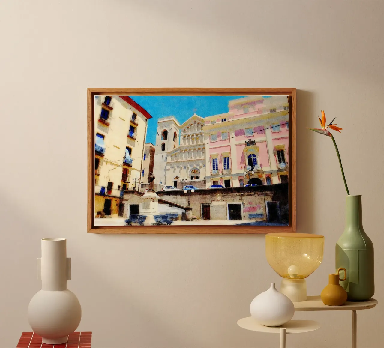 Cagliari canvas with Floater frame by Massimo Frascogna