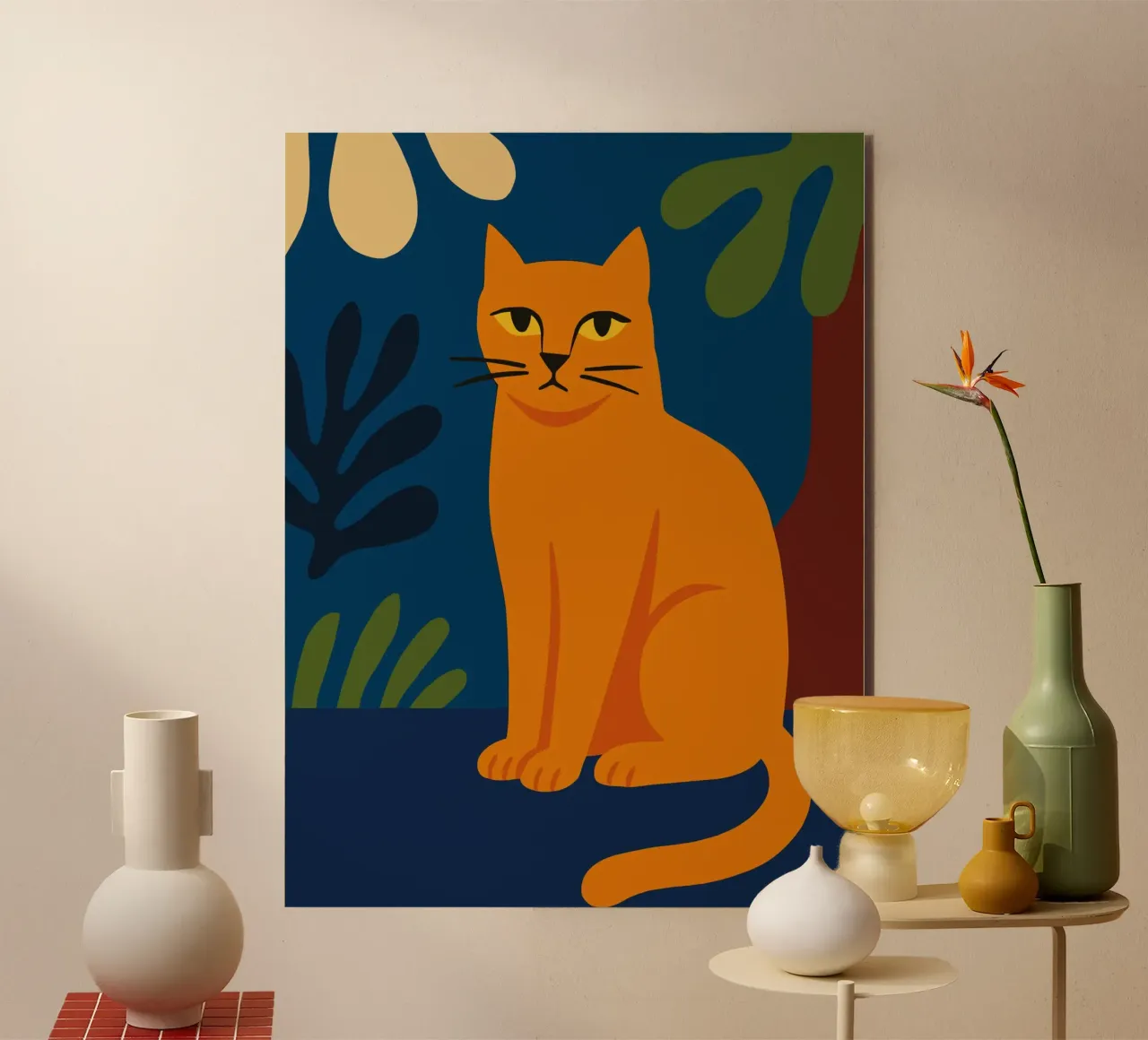 orange cat matisse alluminio dibond da ramosashop