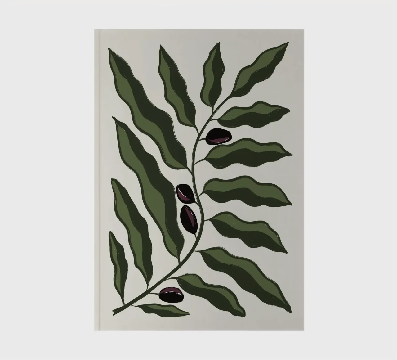 Abstract olive branch notebook by Sixmai