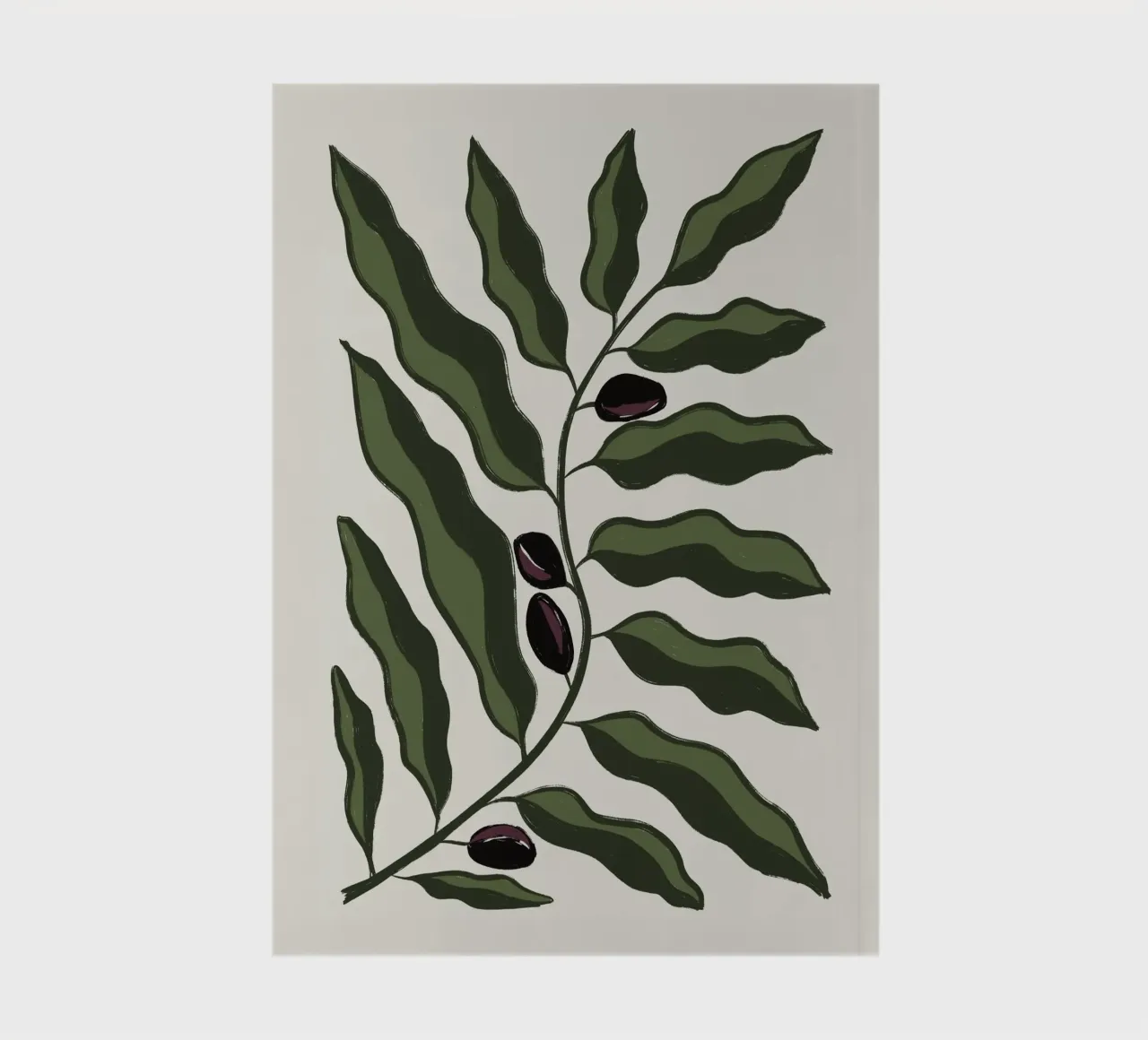 Abstract olive branch notebook by Sixmai