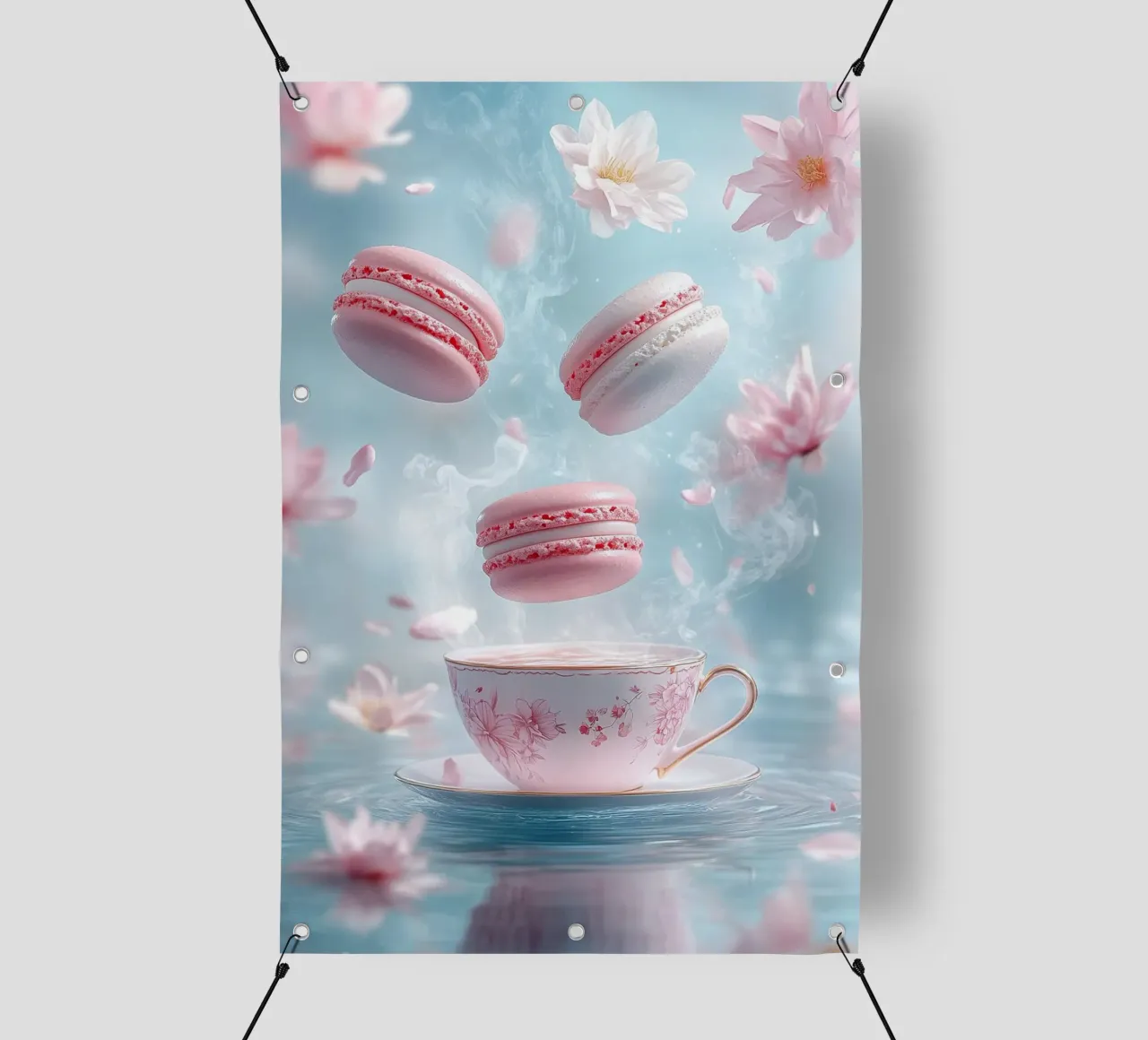 Momenti magici con i macarons galleggianti telo in pvc da M-Ulrich-Digital Art