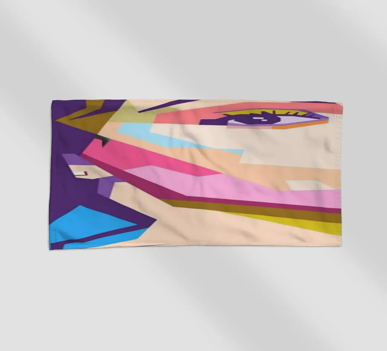Famous singer Mariah Carrey pop art portrait beach towel by Hantamrata