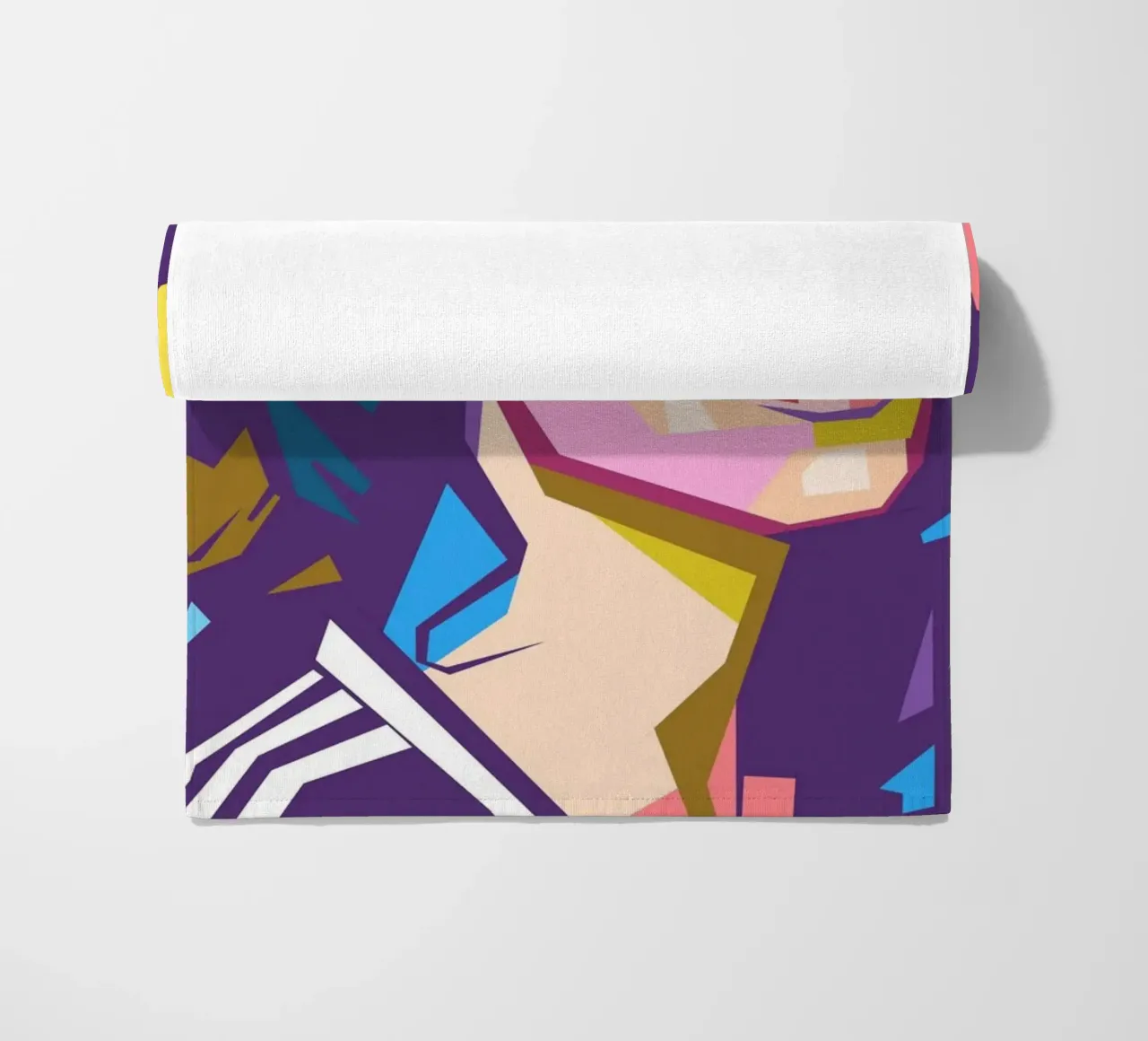 Famous singer Mariah Carrey pop art portrait beach towel by Hantamrata