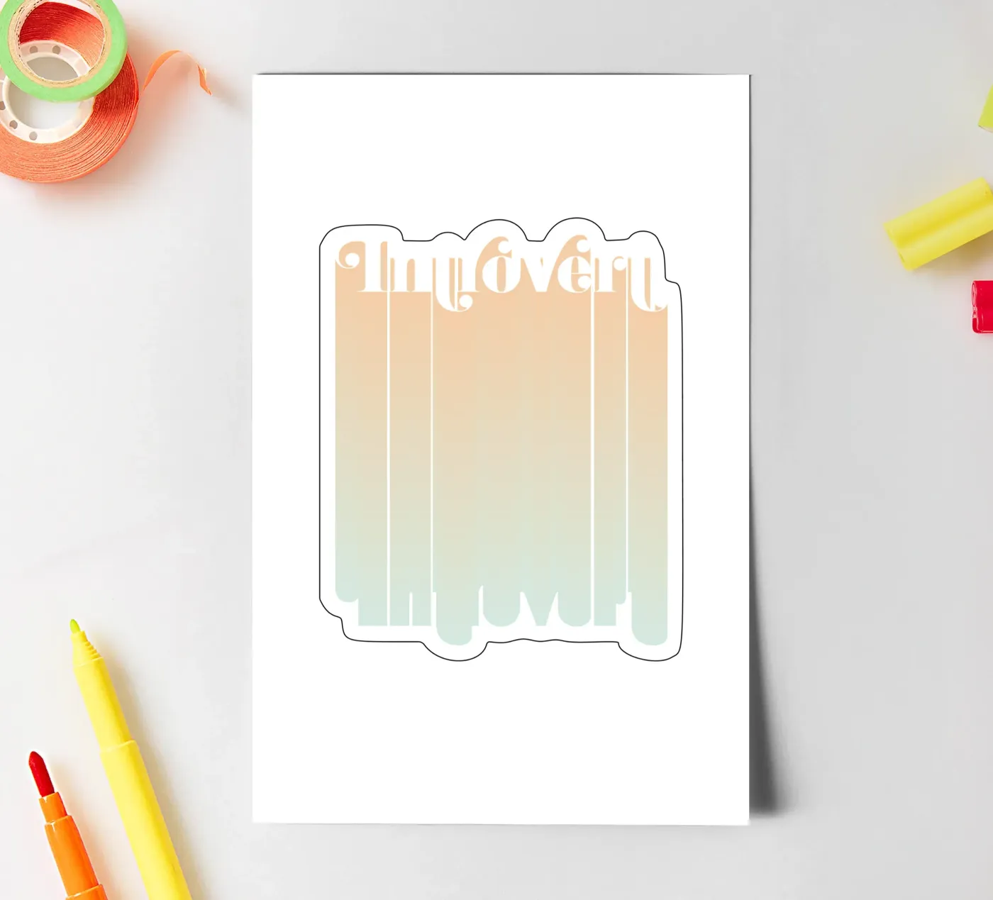 Introvert stickervel van DesigndN