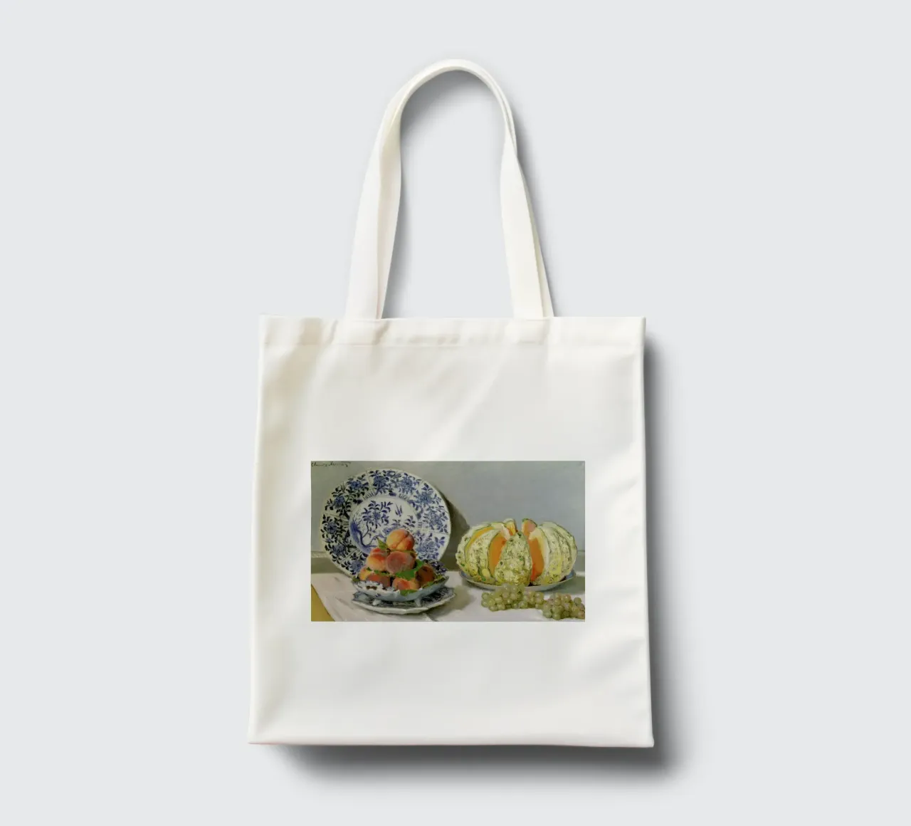 Monet - Still Life with Melon borsa in juta da ARTOTHEK