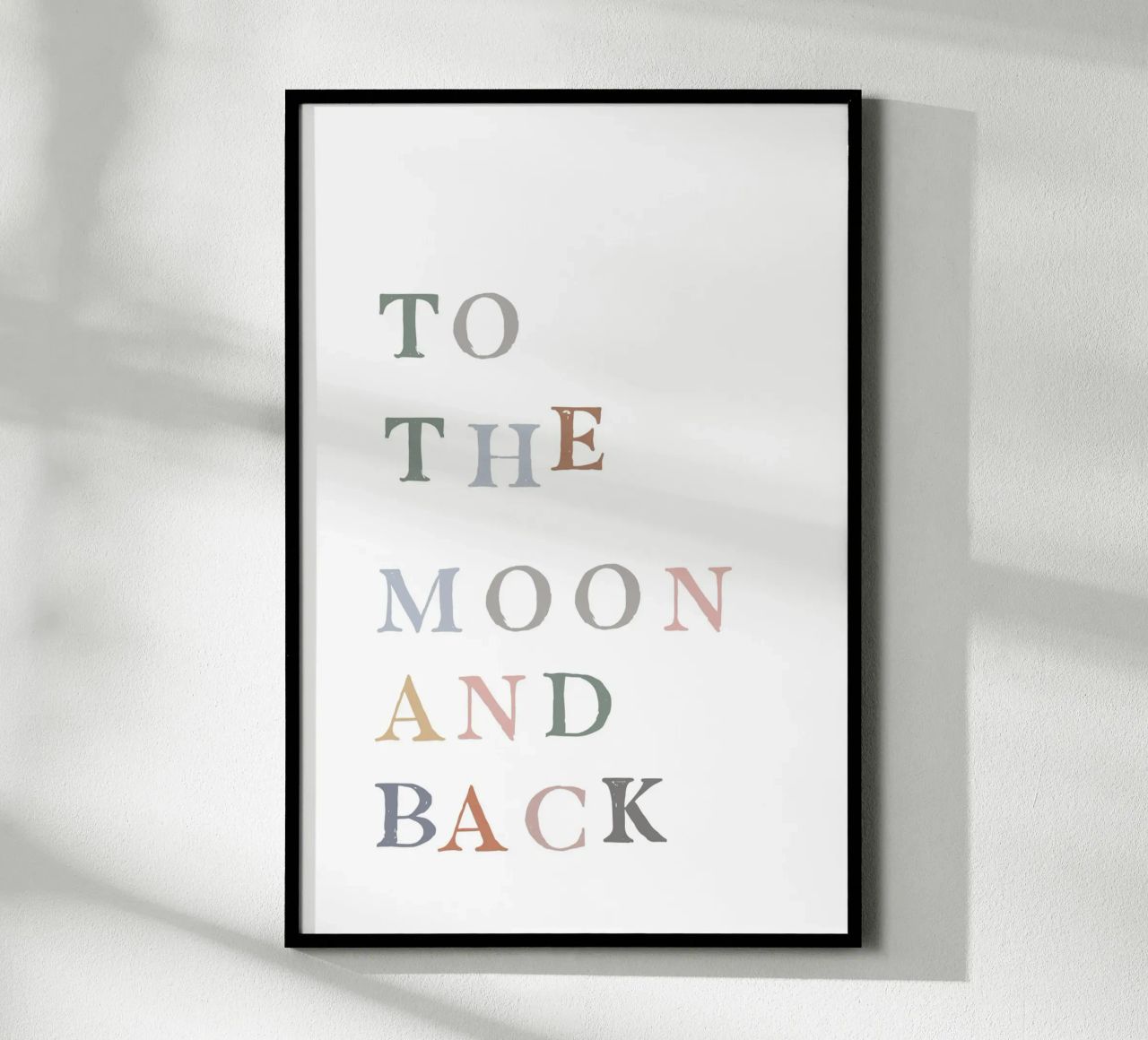 To The Moon and Back poster con telaio in legno da KRUTH DESIGN