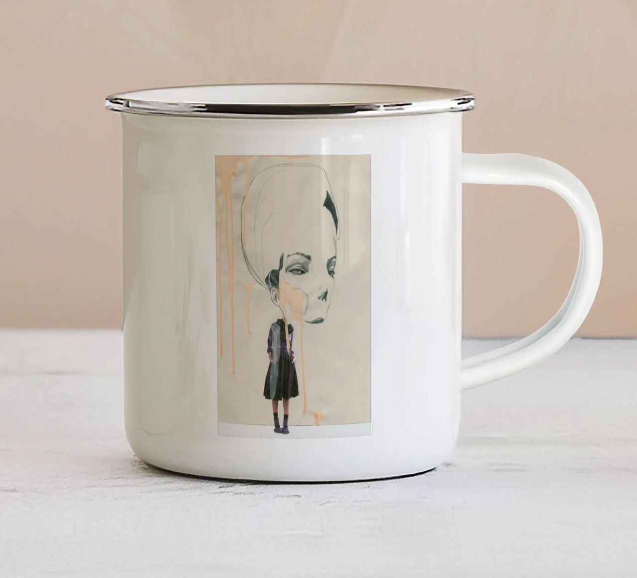[ˈmandl̩|a͜uɡə] I tazza in smalto da Julia Danckwerth