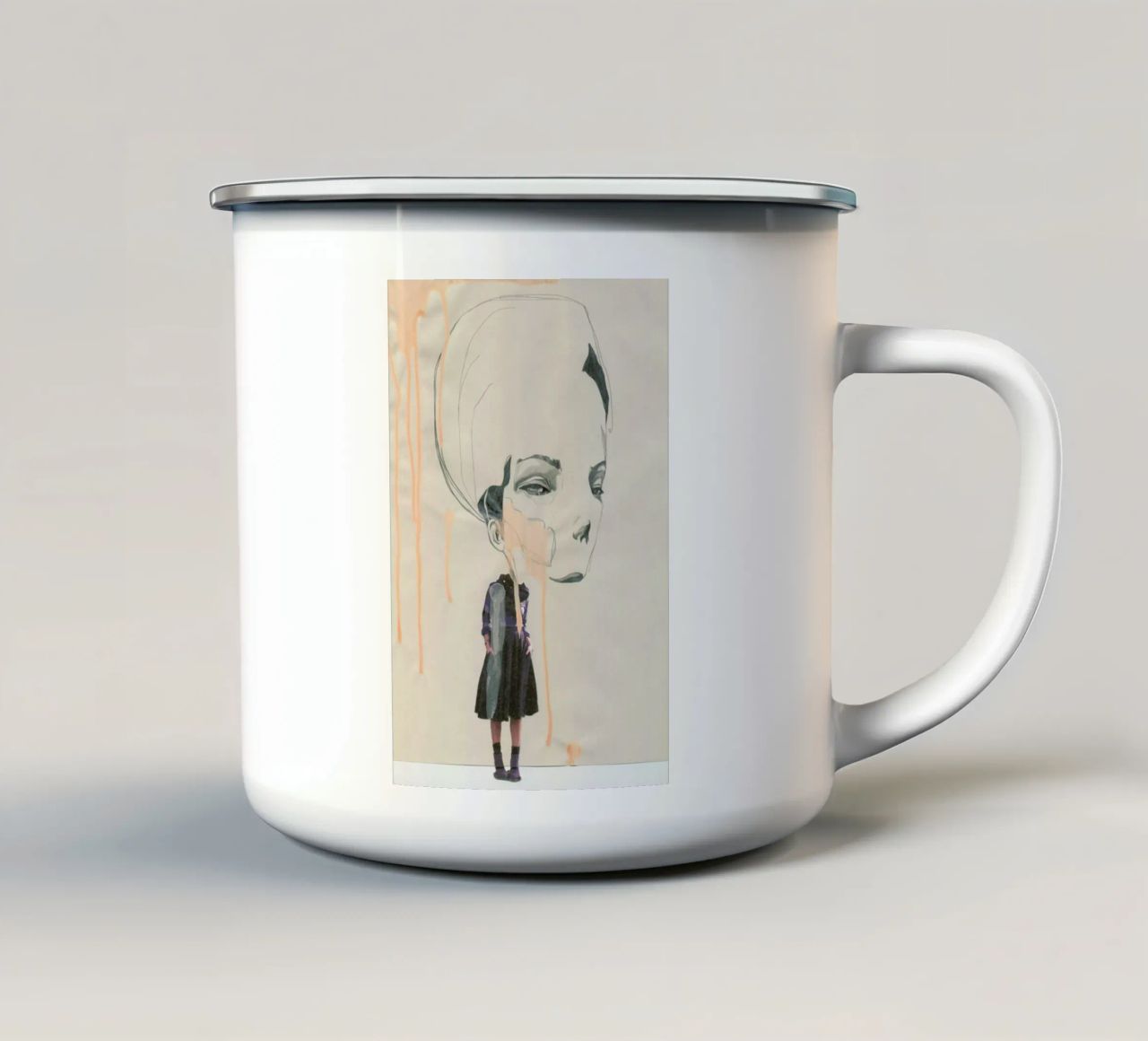 [ˈmandl̩|a͜uɡə] I tazza in smalto da Julia Danckwerth