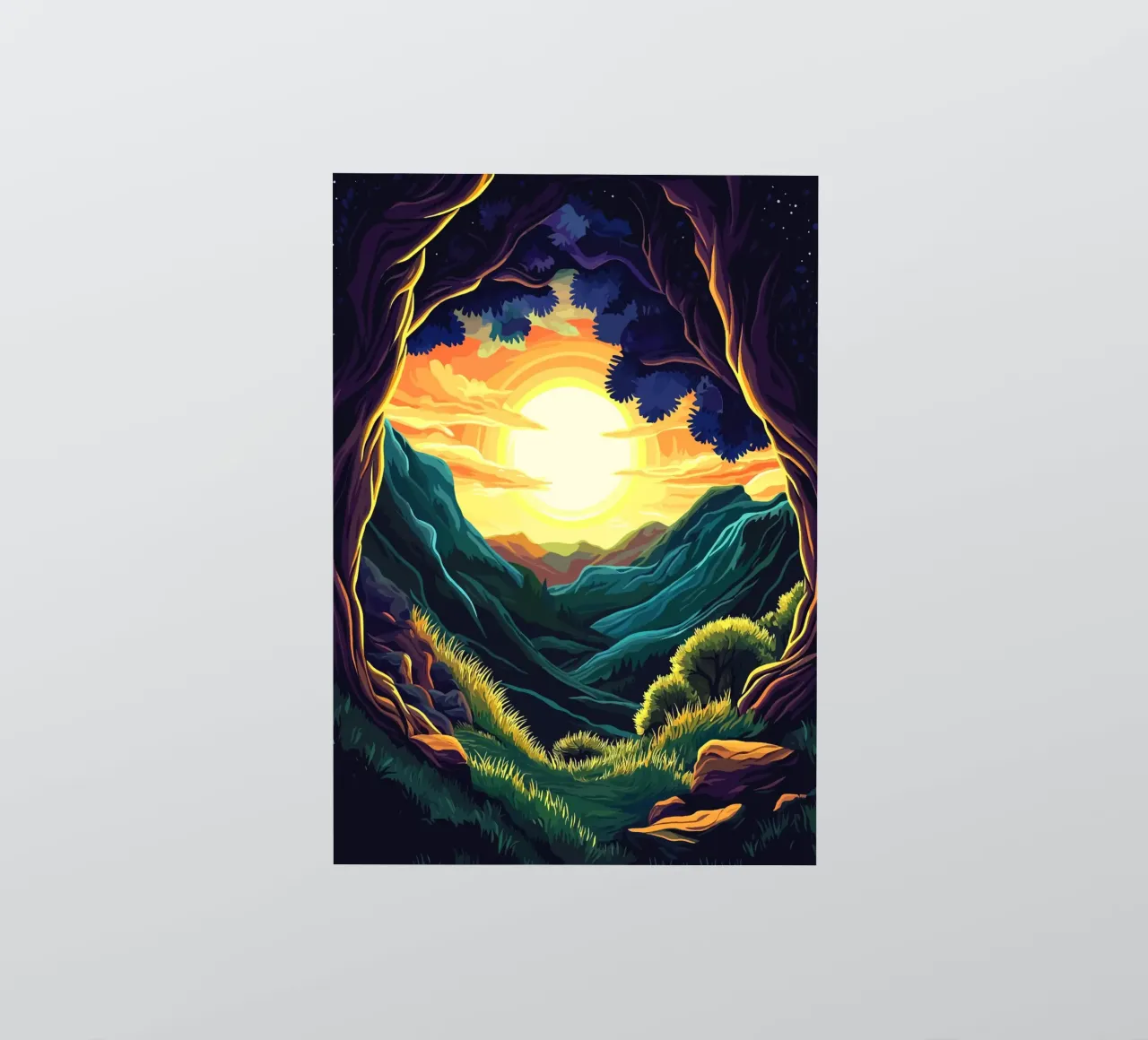 L'alba sulla valle dei sogni adesivo da pixelbull - medieval art and more