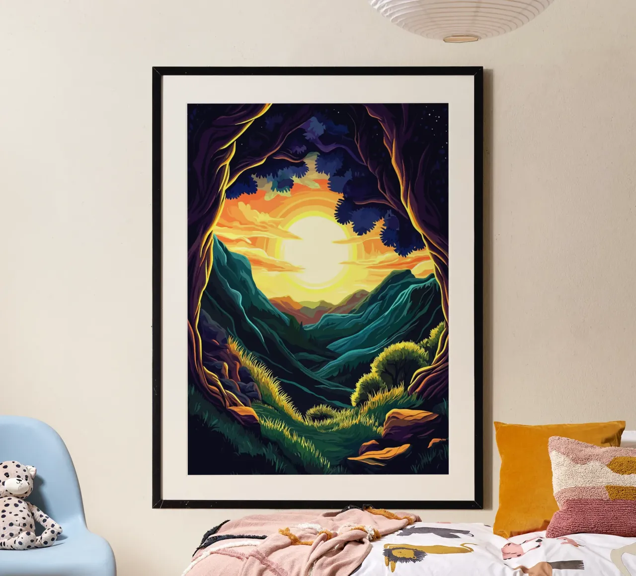 Amanecer en el valle de los sueños poster de pixelbull - medieval art and more