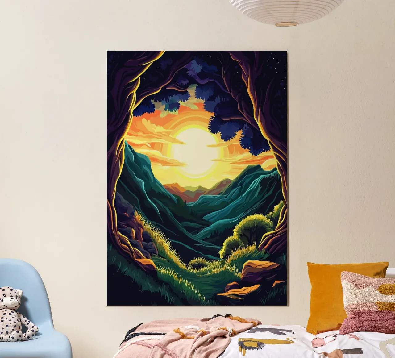 Amanecer en el valle de los sueños poster de pixelbull - medieval art and more