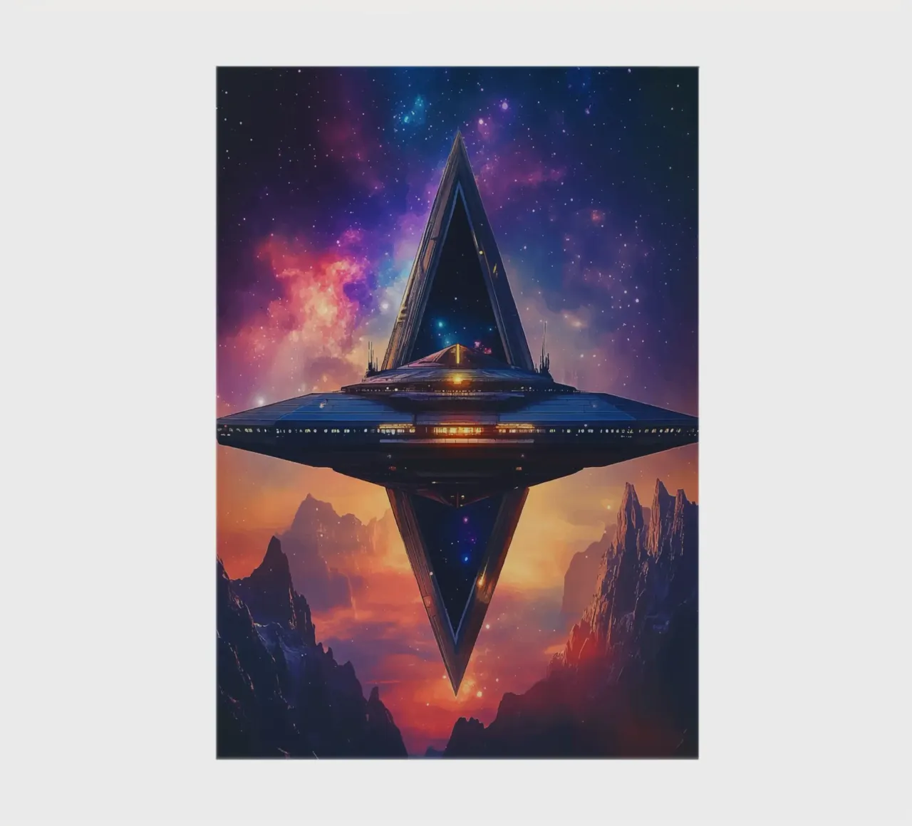 Space station in front of a galactic sky notebook by pixelbull - medieval art and more