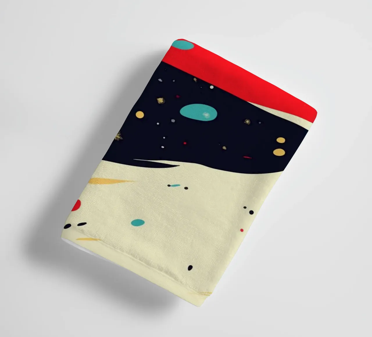 OVNIs au-dessus d'un ciel étoilé coloré serviette de bain de pixelbull - medieval art and more