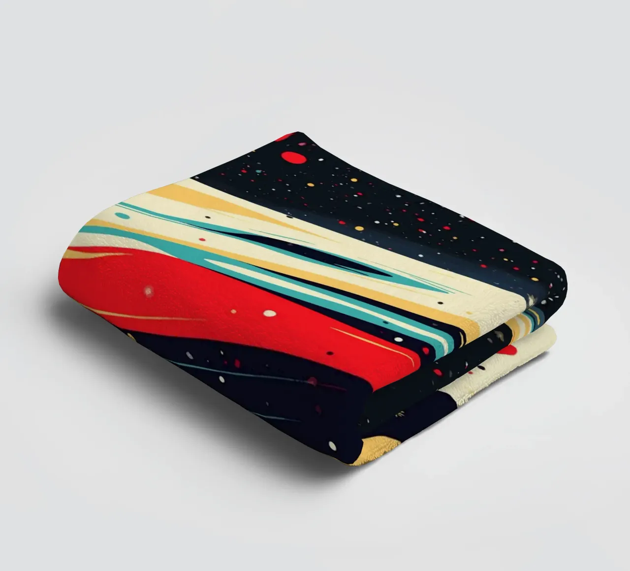 OVNIs au-dessus d'un ciel étoilé coloré serviette de bain de pixelbull - medieval art and more