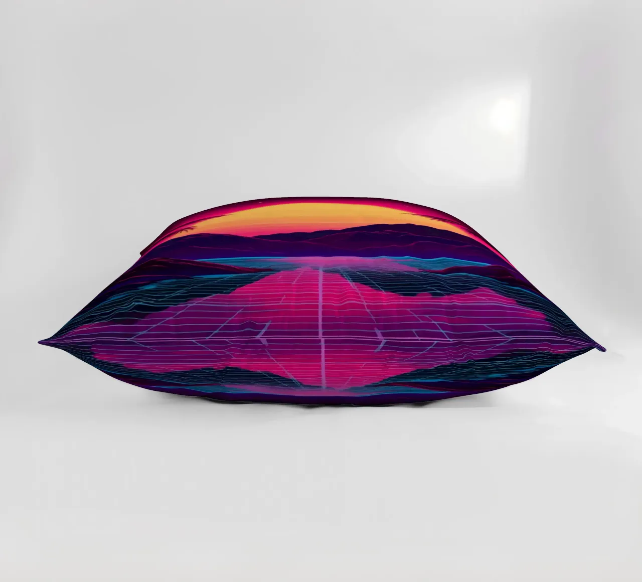 Tramonto retro synthwave cuscino da pixelbull - medieval art and more