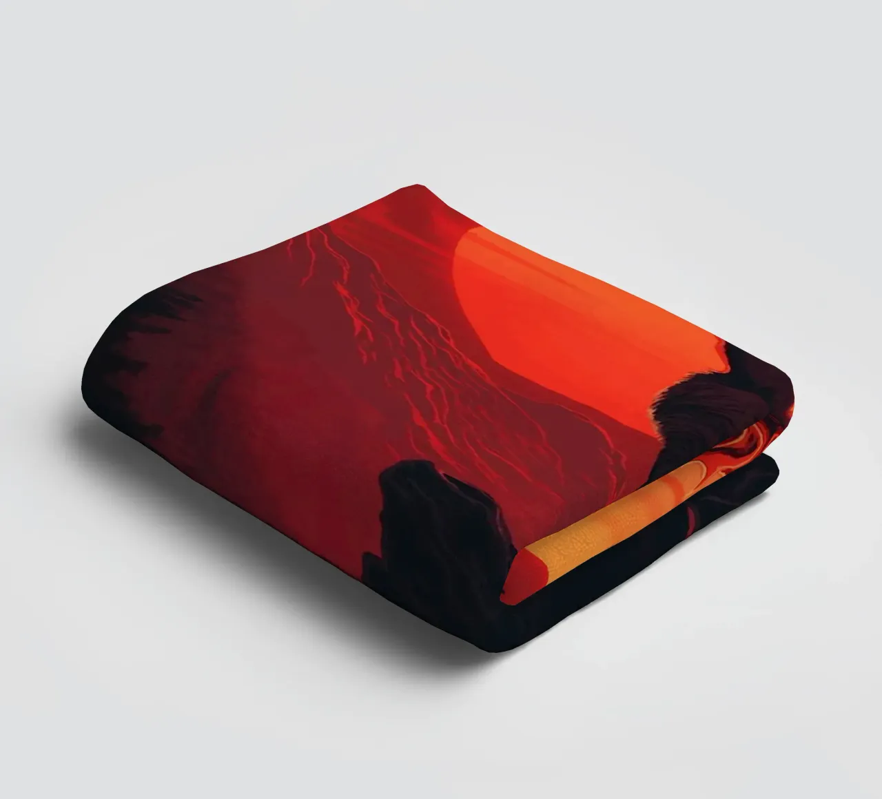 Cerf majestueux devant un coucher de soleil rouge sang serviette de bain de pixelbull - medieval art and more