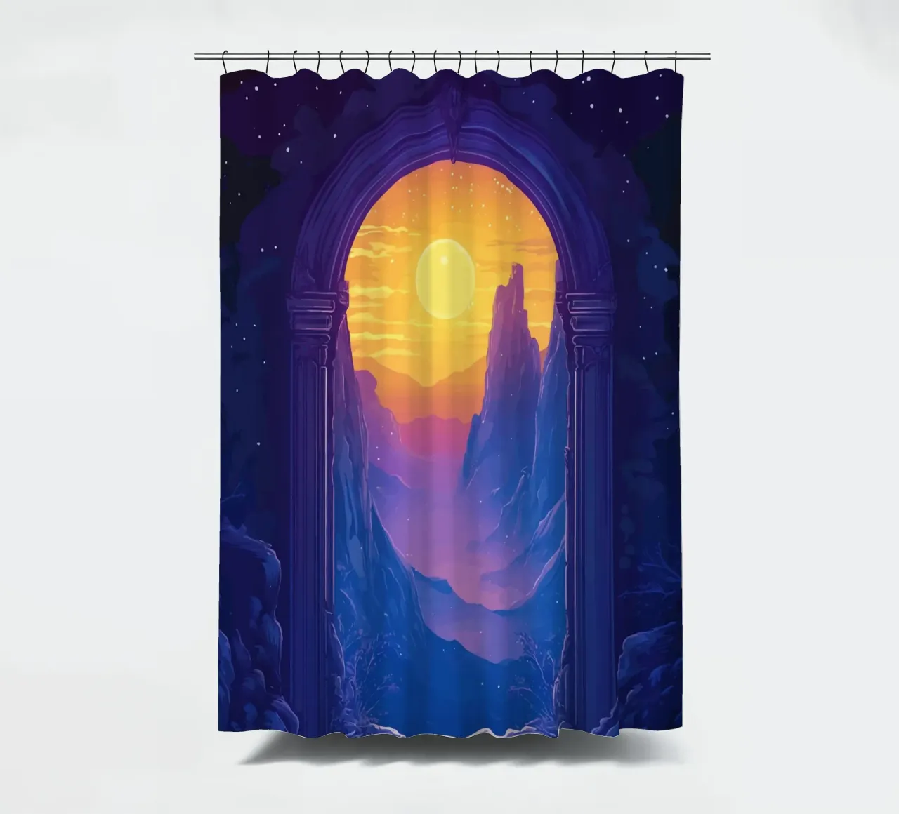 Gateway to a luminous dream world shower curtain by pixelbull - medieval art and more
