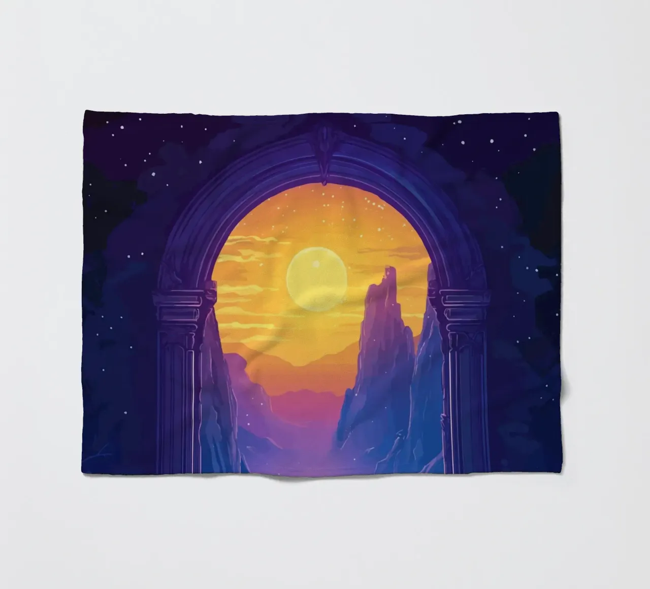Gateway to a luminous dream world fleece blanket by pixelbull - medieval art and more