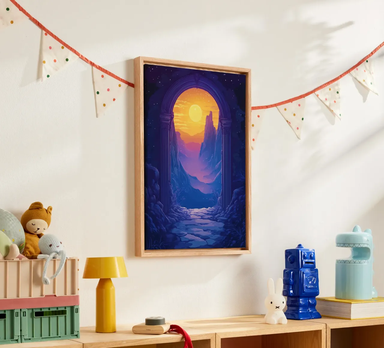 Gateway to a luminous dream world canvas with Floater frame by pixelbull - medieval art and more