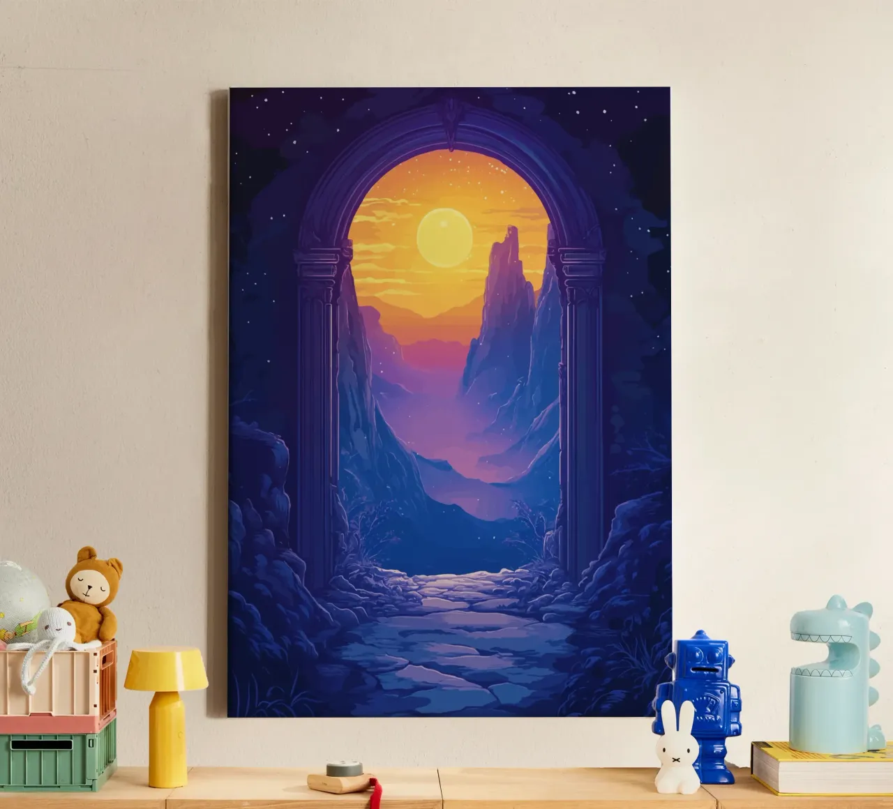 Gateway to a luminous dream world canvas with Floater frame by pixelbull - medieval art and more