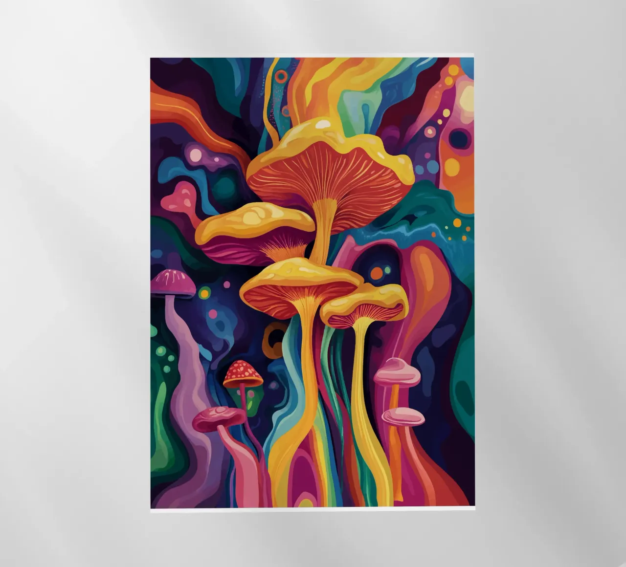 Funghi cosmici in un tripudio di colori pellicola backlit da pixelbull - medieval art and more