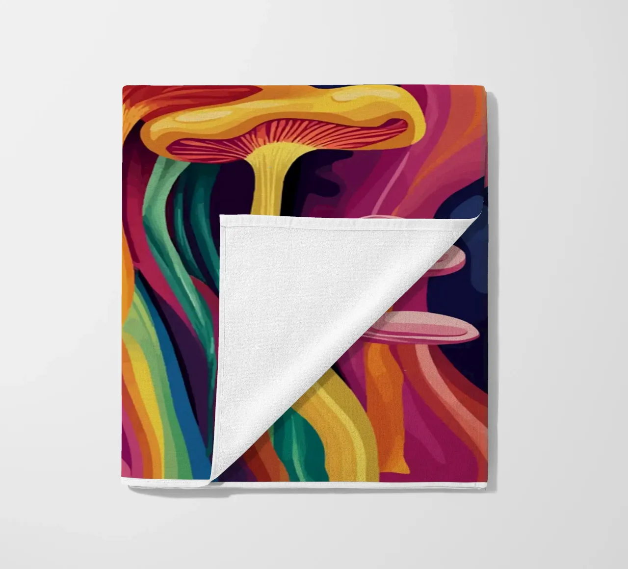 Funghi cosmici in un tripudio di colori telo mare da pixelbull - medieval art and more