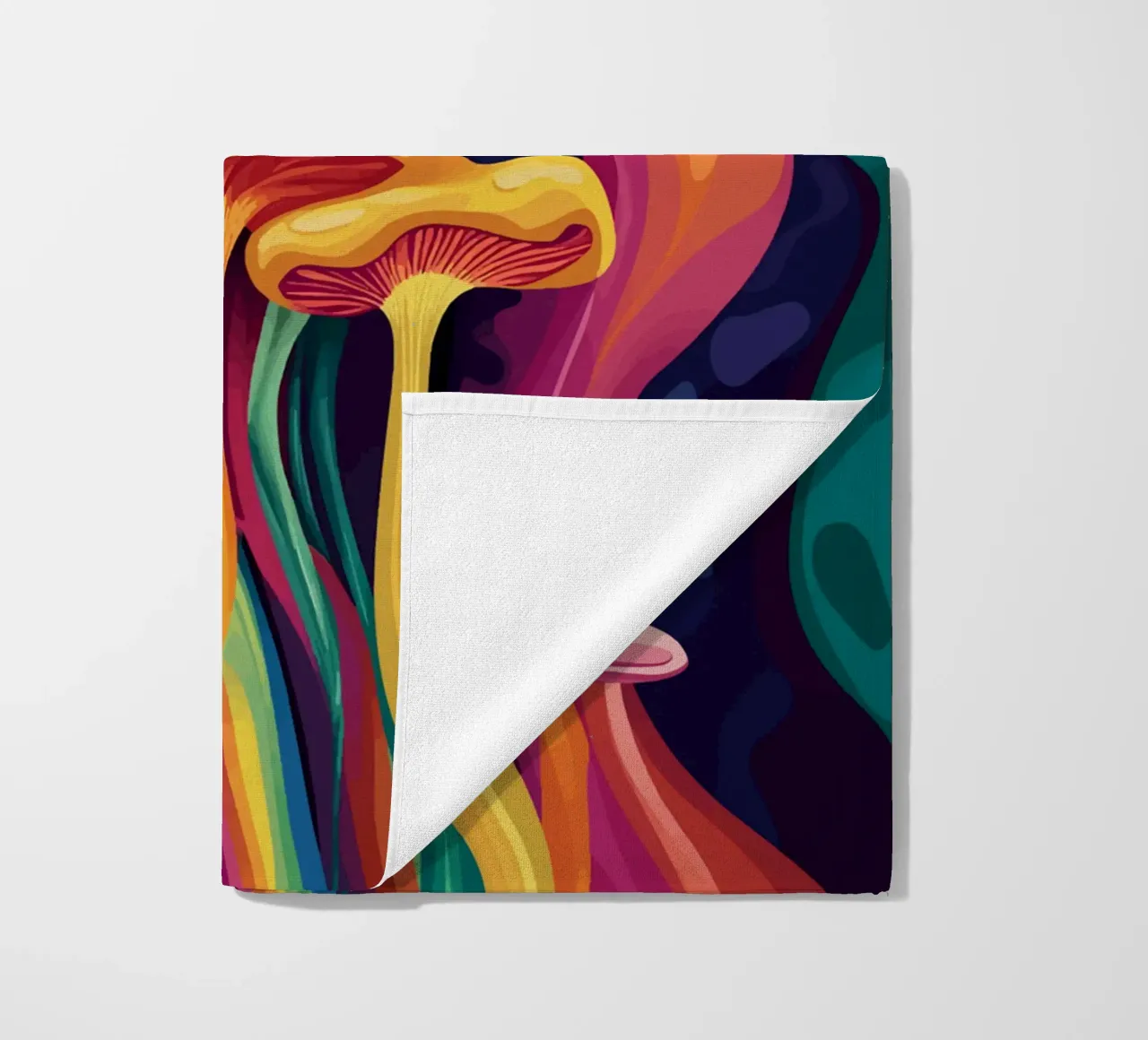 Funghi cosmici in un tripudio di colori telo mare da pixelbull - medieval art and more