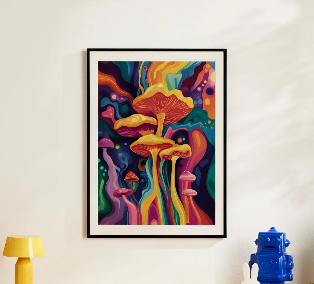 Funghi cosmici in un tripudio di colori carta hahnemühle da pixelbull - medieval art and more