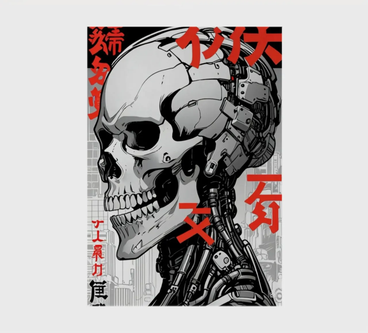 Teschio Cyber in bianco e nero diario da LM2KONE