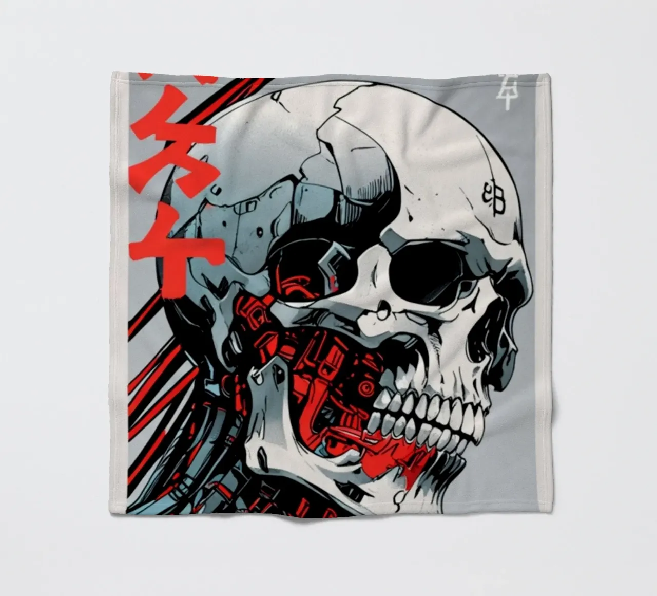 Kanji Skull fleece blanket by LM2KONE