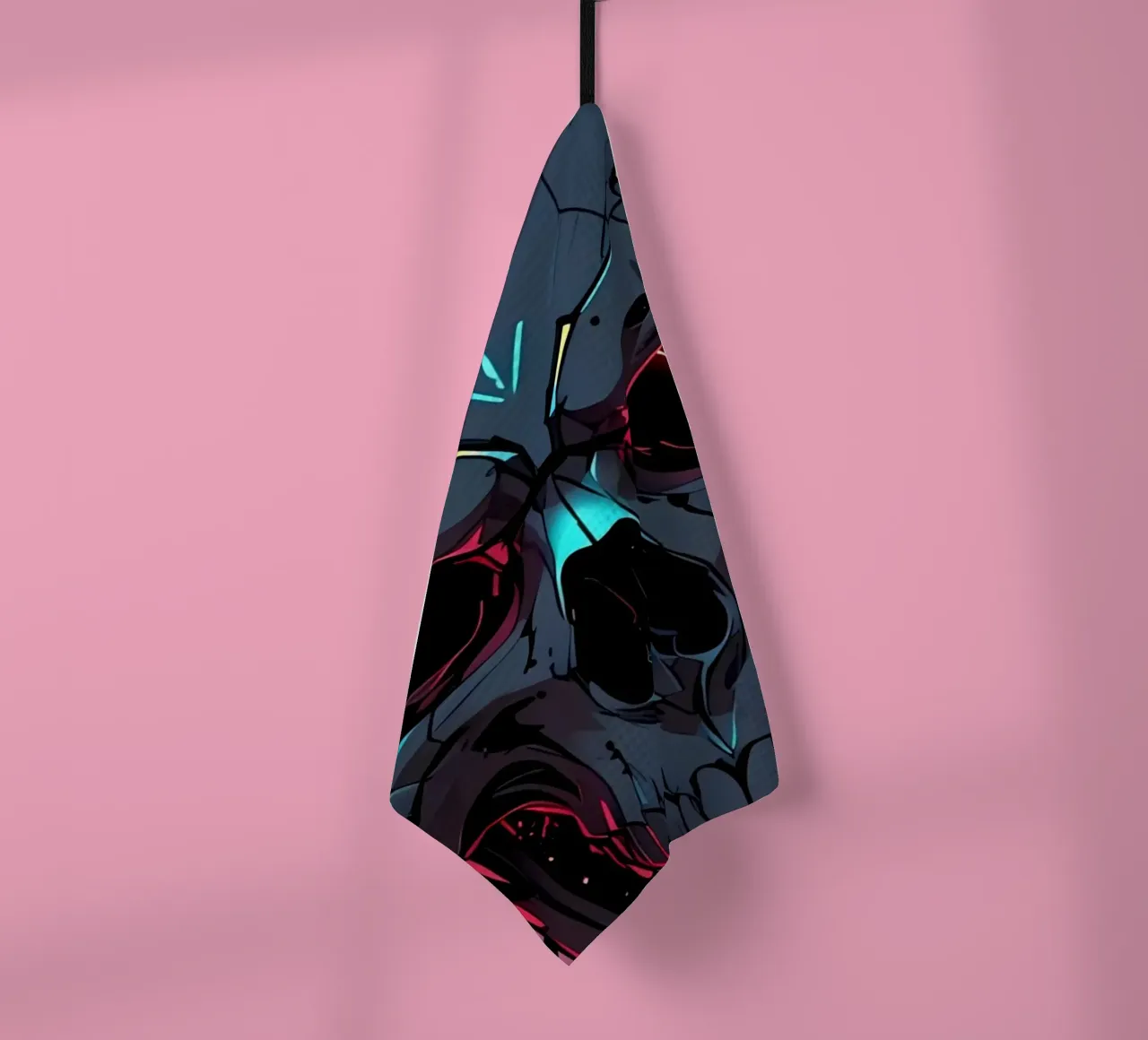 Teschio Neon Oni canovaccio da cucina da LM2KONE