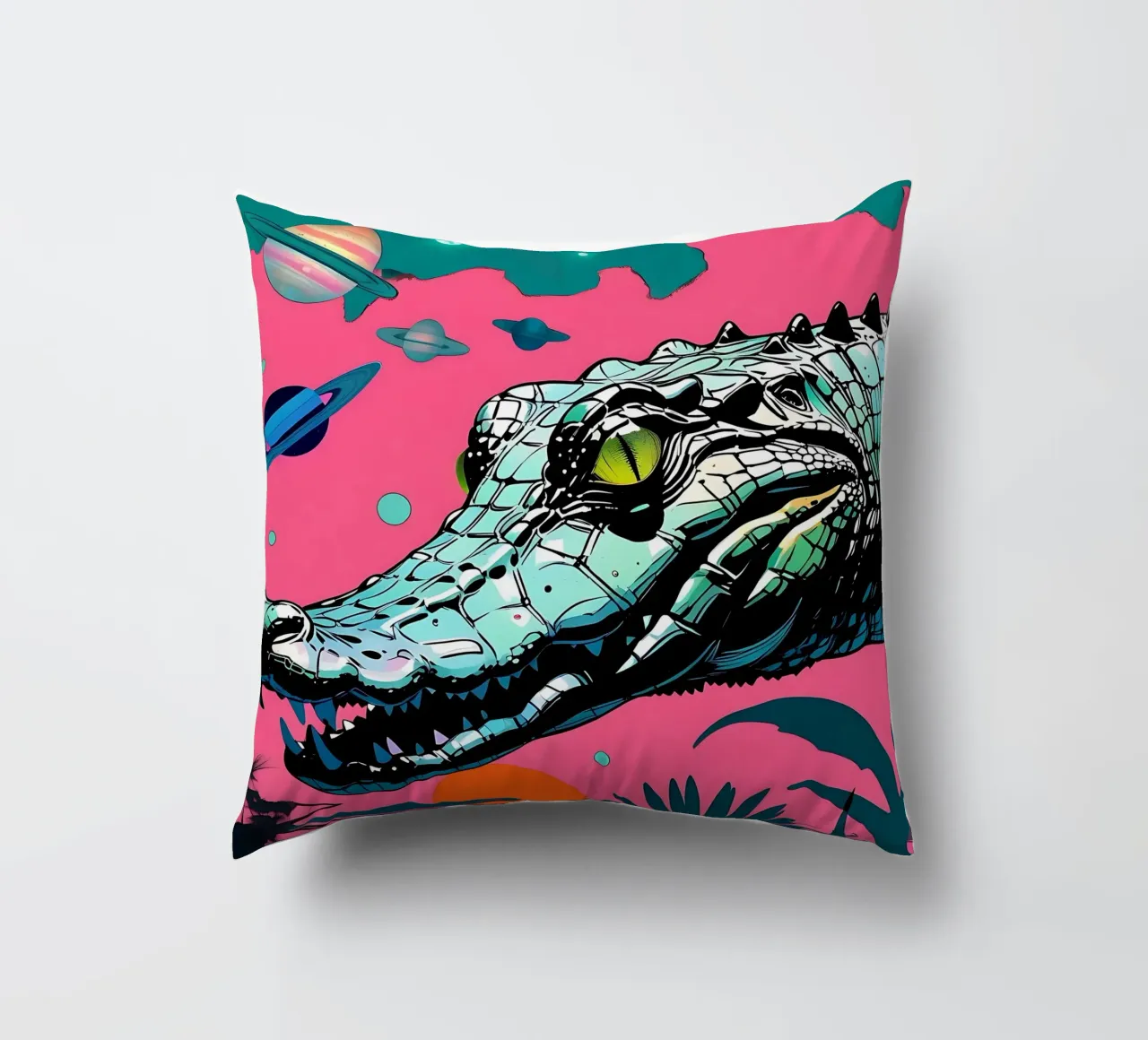 Crocodile_Style_D_1 decorative cushion by Tierisch bunt by LK