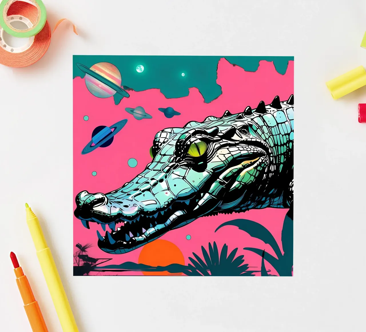 Crocodile_Style_D_1 sticker by Tierisch bunt by LK