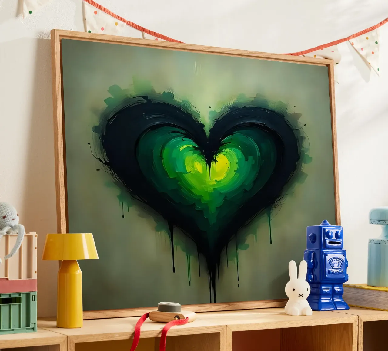 cuore_verde_nero_1 plexiglass da Pink- und LoveArt by LK