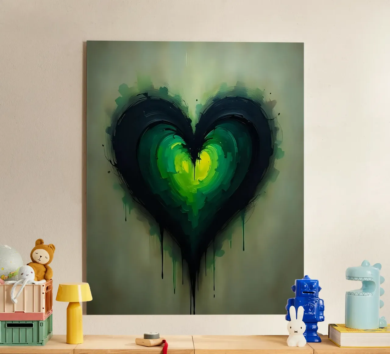 cuore_verde_nero_1 plexiglass da Pink- und LoveArt by LK