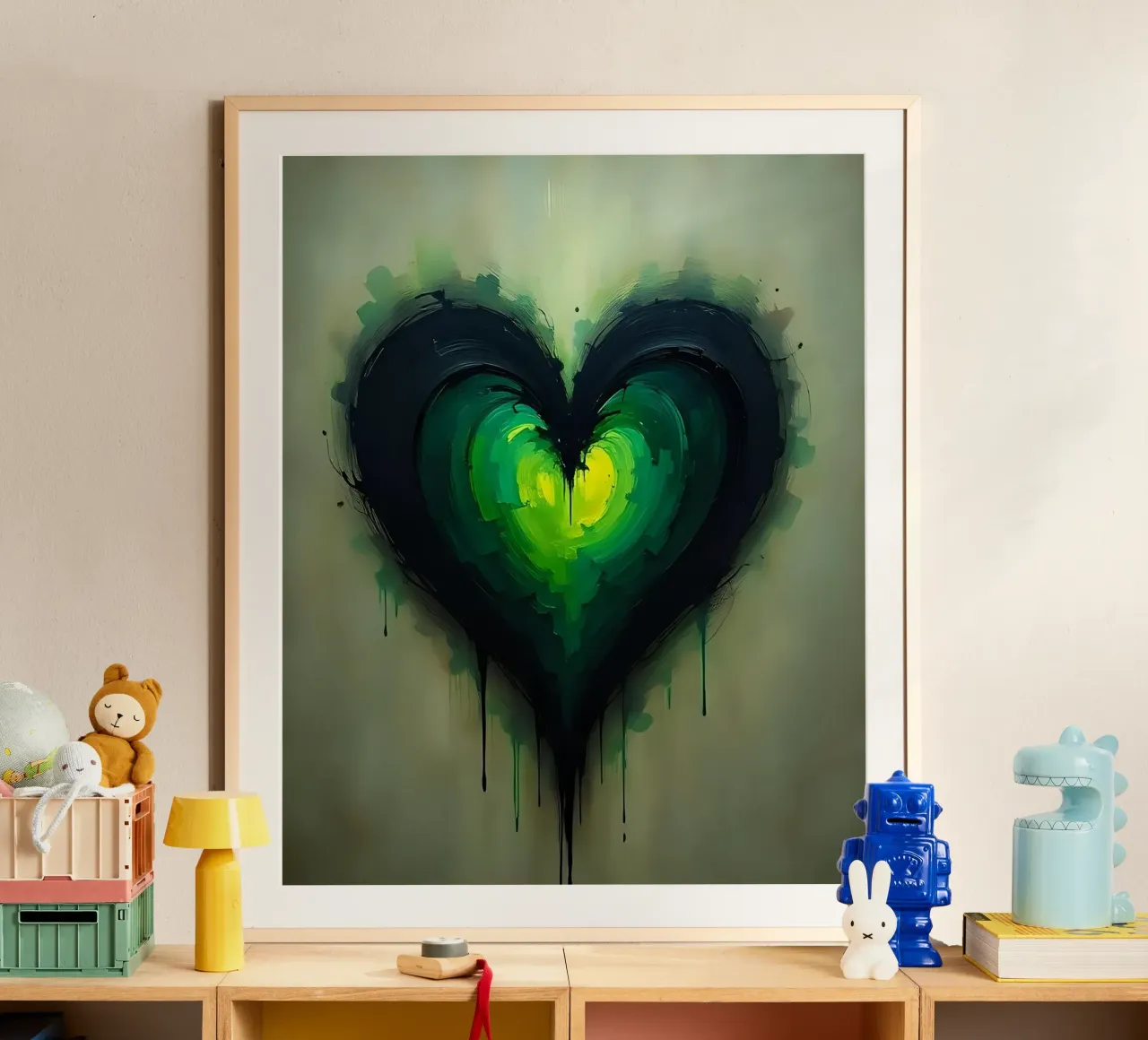 cœur_vert_noir_1 hahnemühle de Pink- und LoveArt by LK