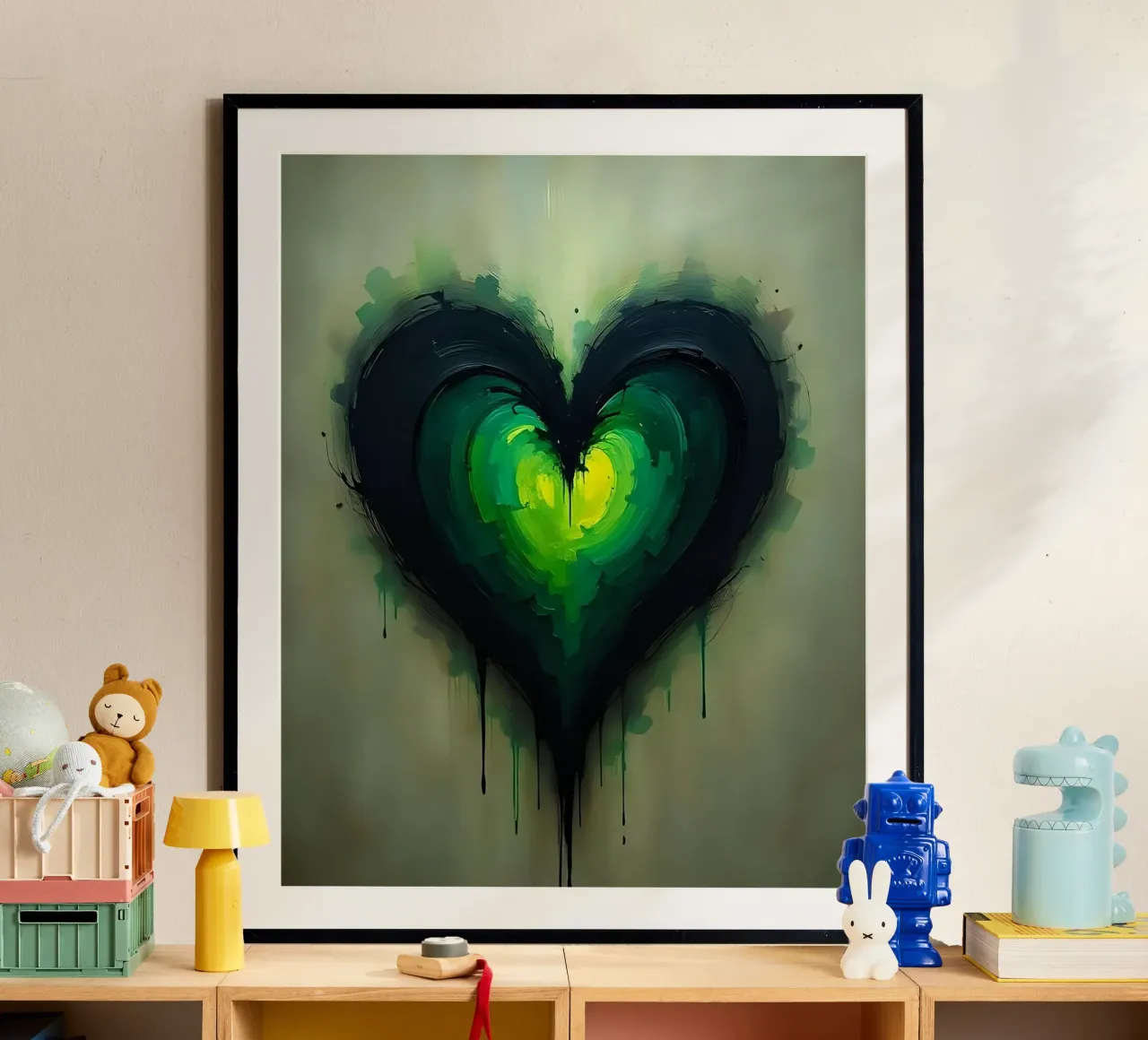 cœur_vert_noir_1 hahnemühle de Pink- und LoveArt by LK