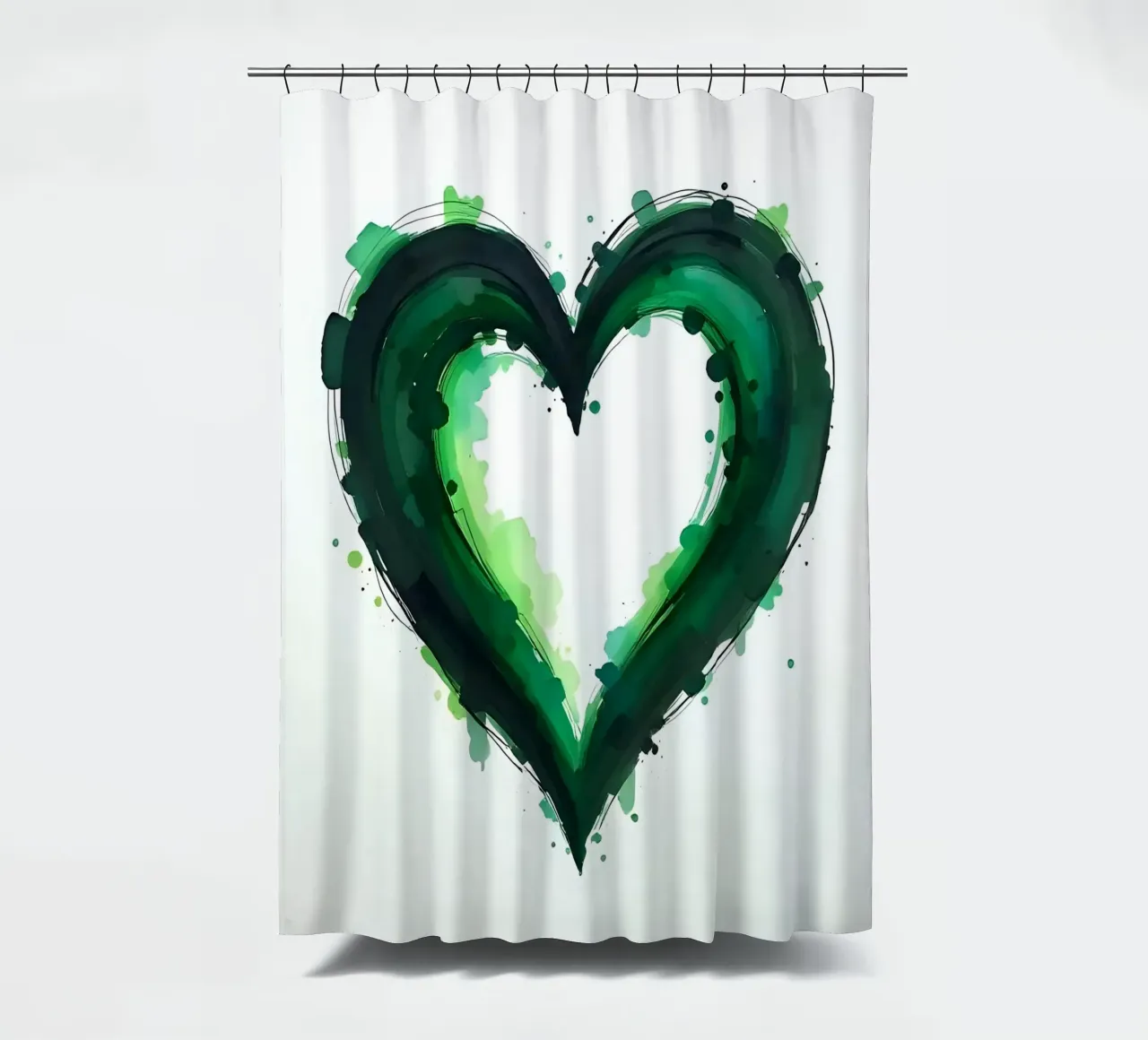 cuore_verde_nero_2 tenda da doccia da Pink- und LoveArt by LK