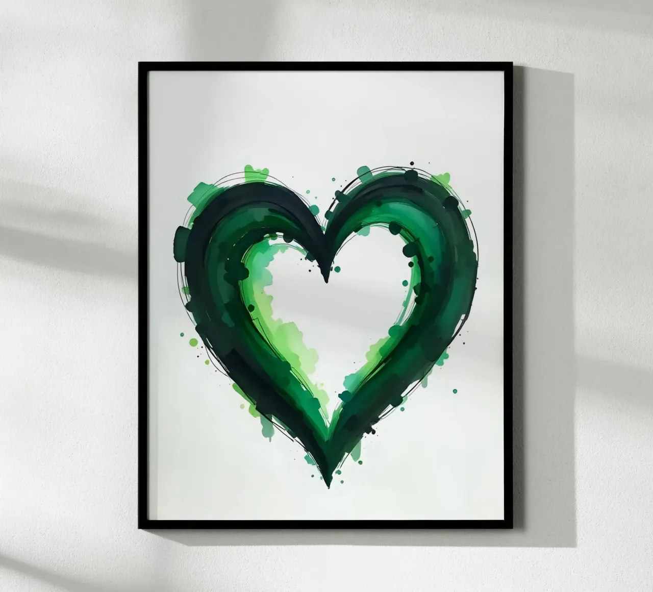 cœur_vert_noir_2 poster de Pink- und LoveArt by LK