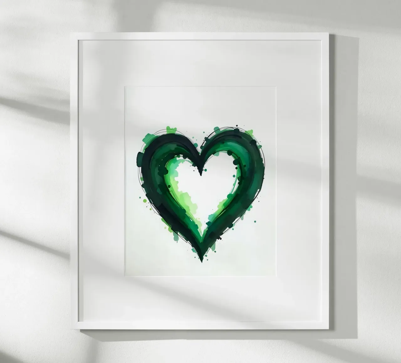 cœur_vert_noir_2 poster de Pink- und LoveArt by LK