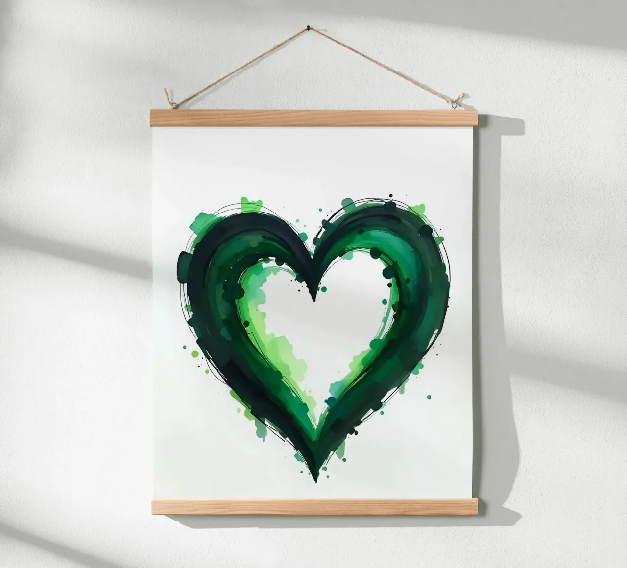 cœur_vert_noir_2 poster de Pink- und LoveArt by LK