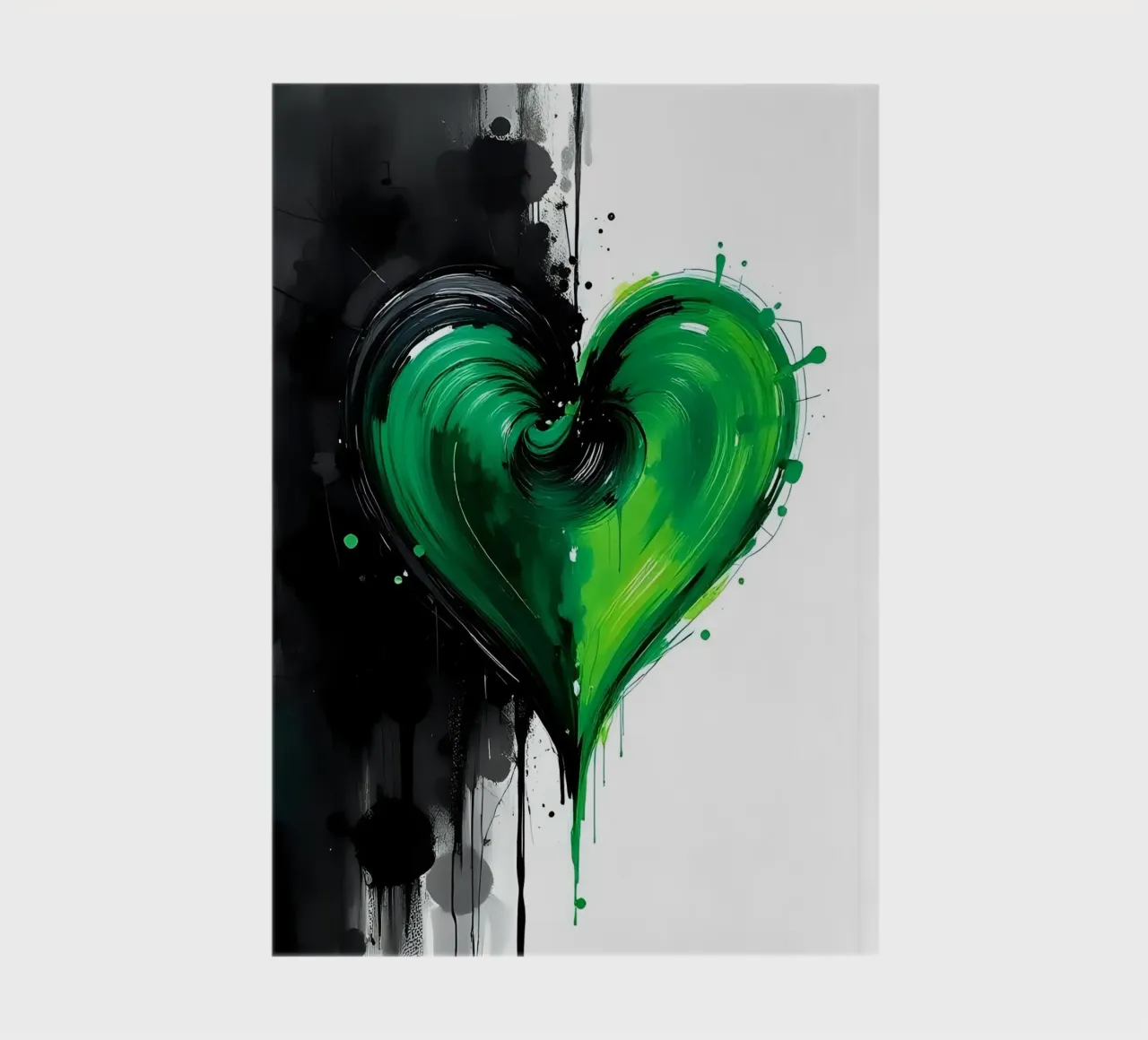 cœur_vert_noir_3 carnet de notes de Pink- und LoveArt by LK