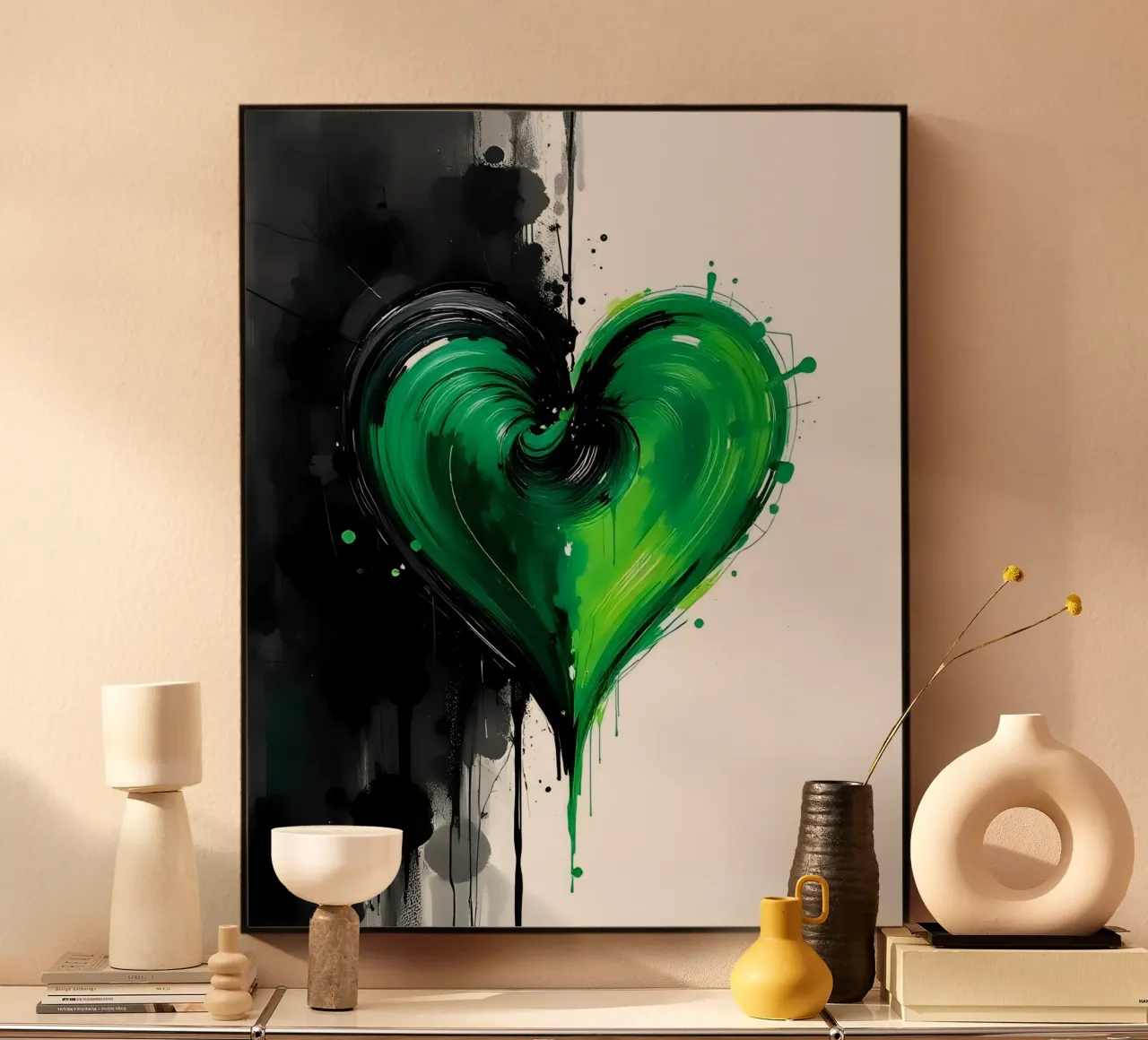 cuore_verde_nero_3 plexiglass da Pink- und LoveArt by LK