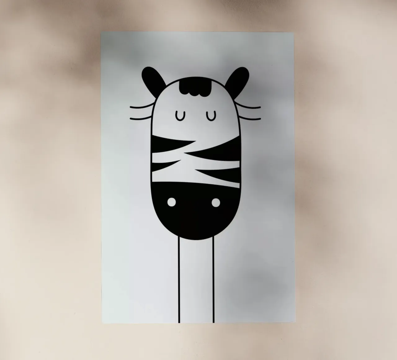 Sleepy Zebra pellicola backlit da Little Flourishes