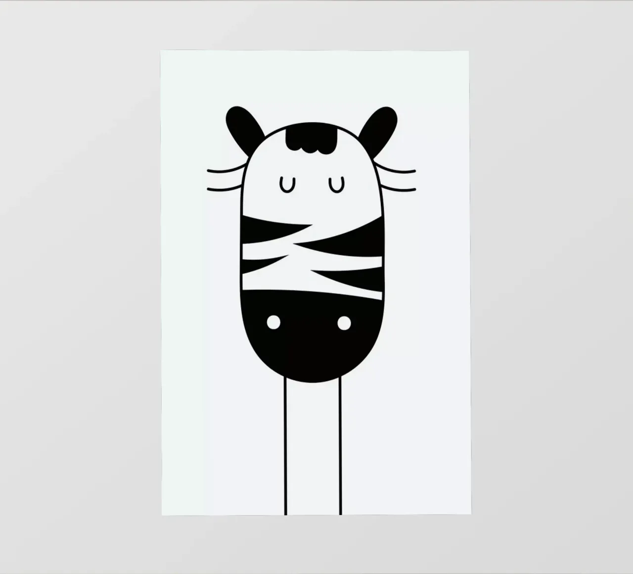 Sleepy Zebra pellicola backlit da Little Flourishes