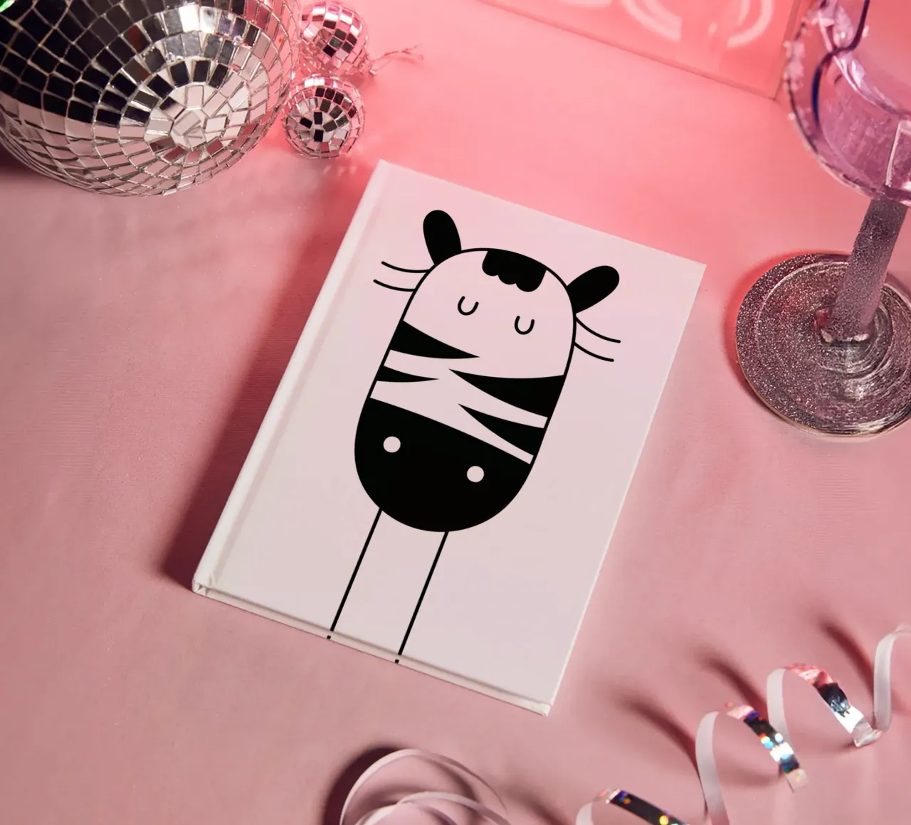Sleepy Zebra notebook by Little Flourishes