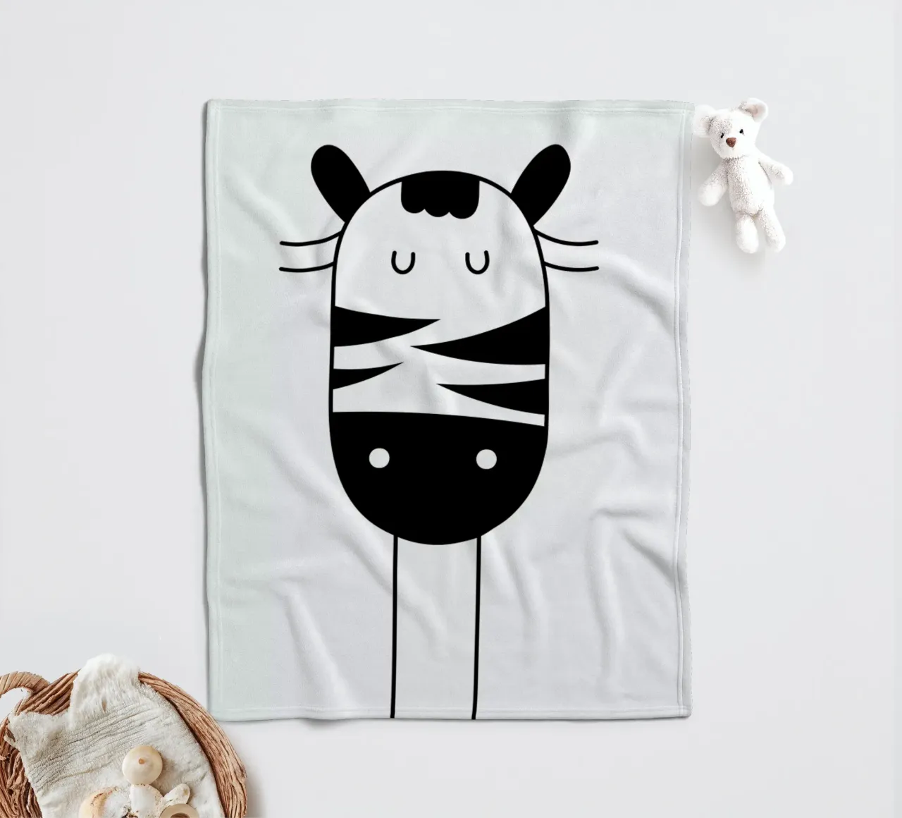 Sleepy Zebra coperta in pile da Little Flourishes