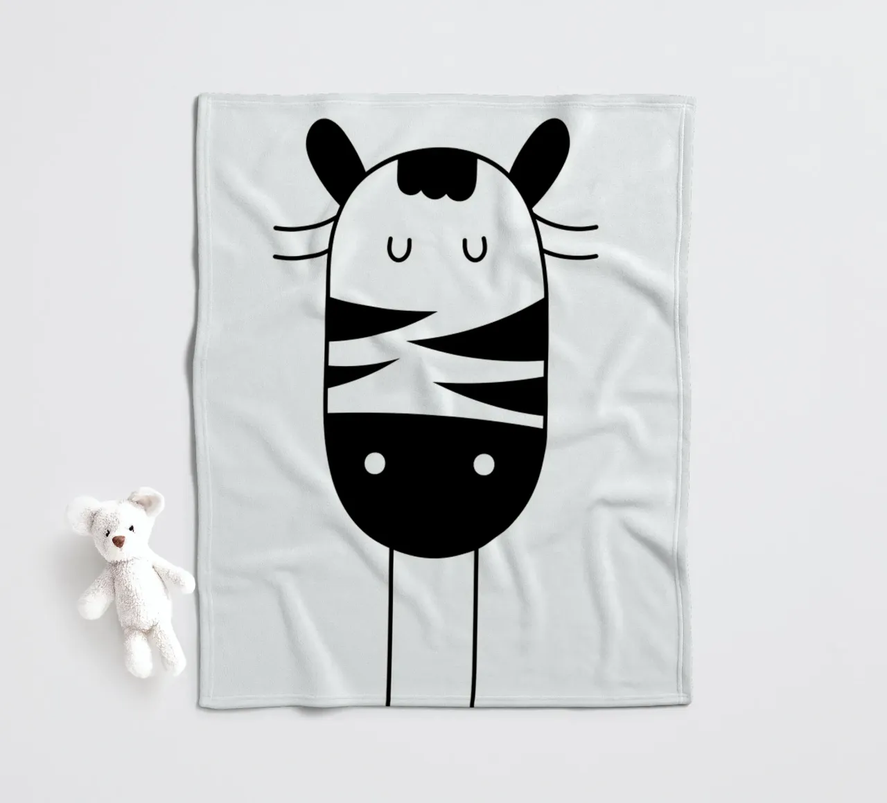 Sleepy Zebra coperta in pile da Little Flourishes