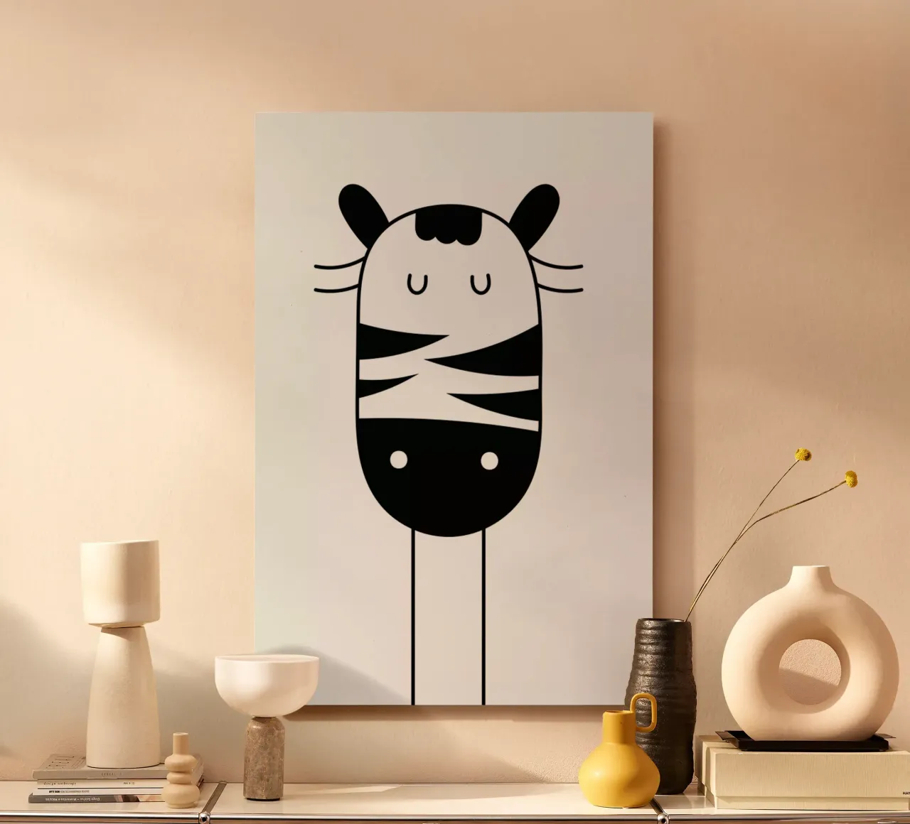 Sleepy Zebra alluminio dibond da Little Flourishes