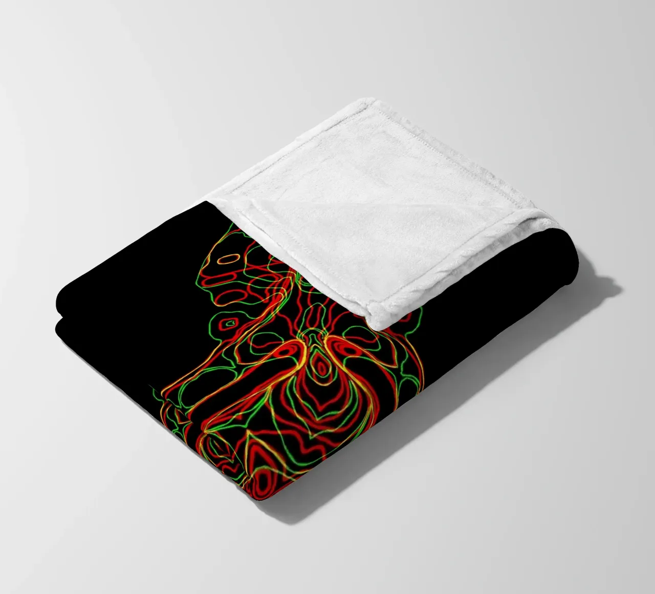 Diagonal cross 3-coloured, line structure black background fleece blanket by Gürsel Yesil Digital Art